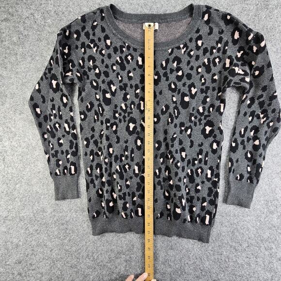Leopard Print Long Sleeve Sweater Womens XL Grey Black Arizona Jean Company - Picture 4 of 10